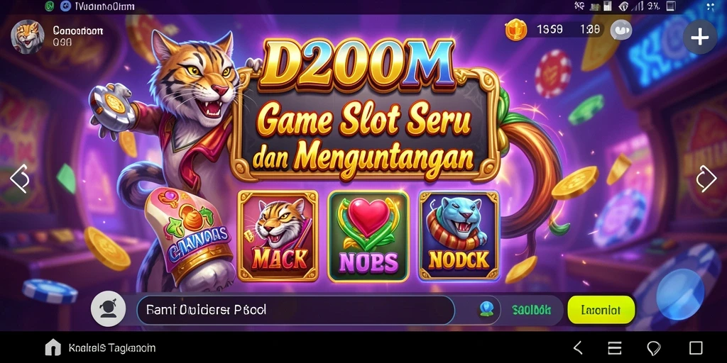Gameplay seru D200M dengan berbagai slot menarik.