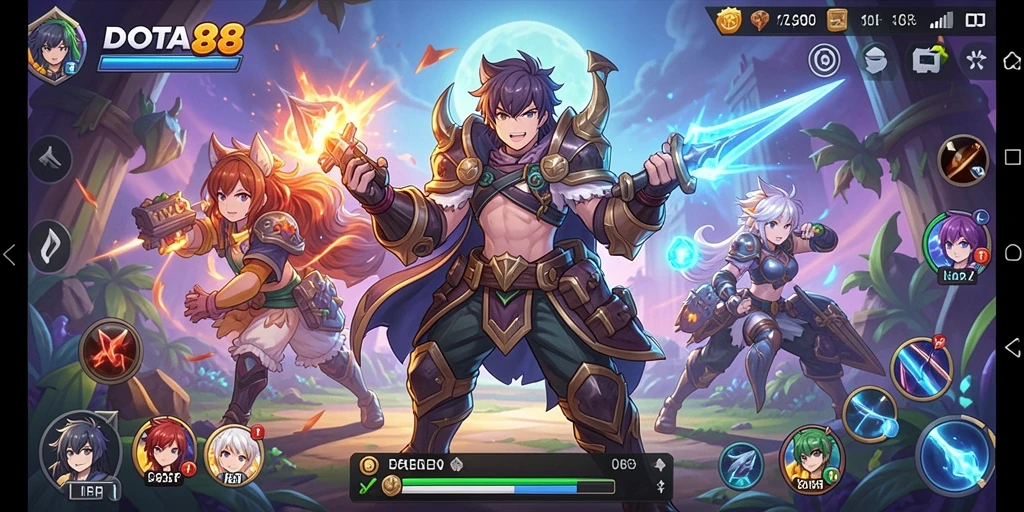 Tampilan menarik gameplay DOTA88 dengan karakter Anime.