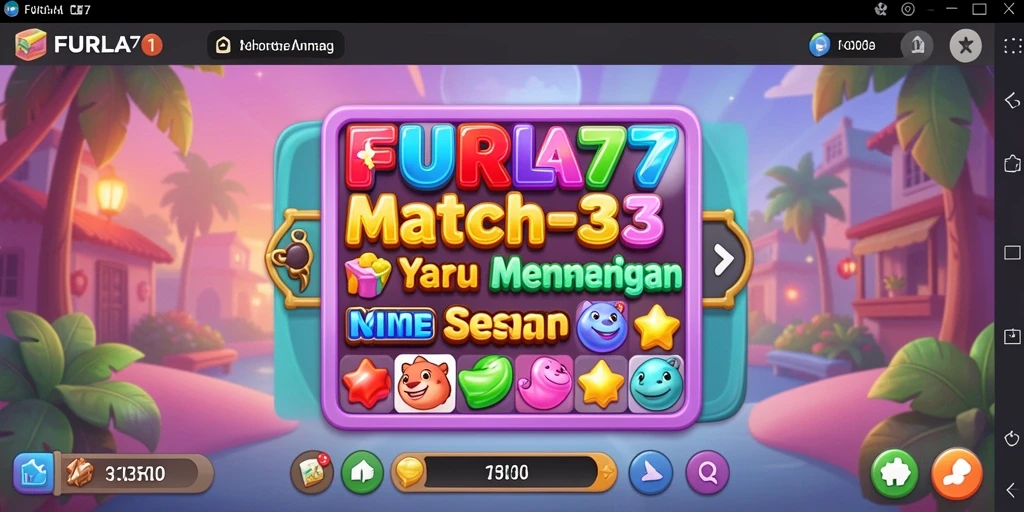 Gameplay menarik dari FURLA77 saat mencocokkan permata warna-warni.