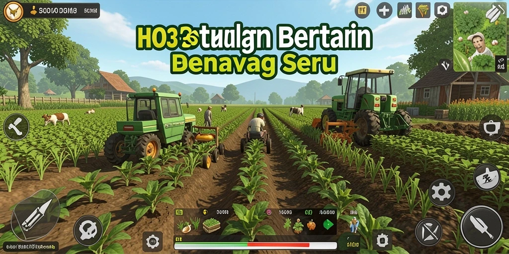 Tampilan menarik dari gameplay bertani di HO3.