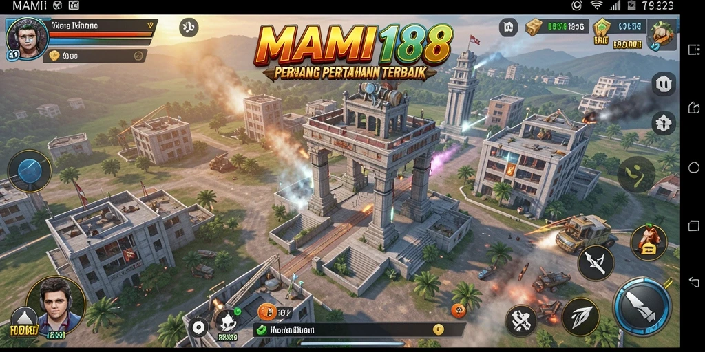 Screenshot menampilkan aksi seru di MAMI188 Tower Defense.