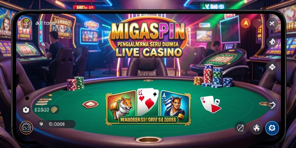 Tampilan menarik saat bermain Live Casino MIGASPIN dengan dealer langsung.