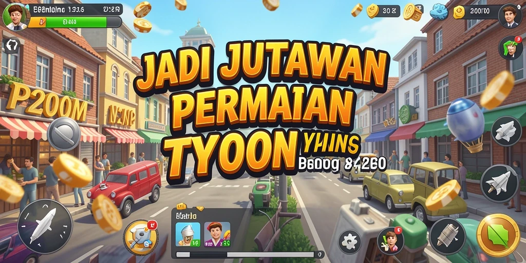 Tampilan gameplay seru P200M yang menggambarkan bisnis yang sedang berkembang.