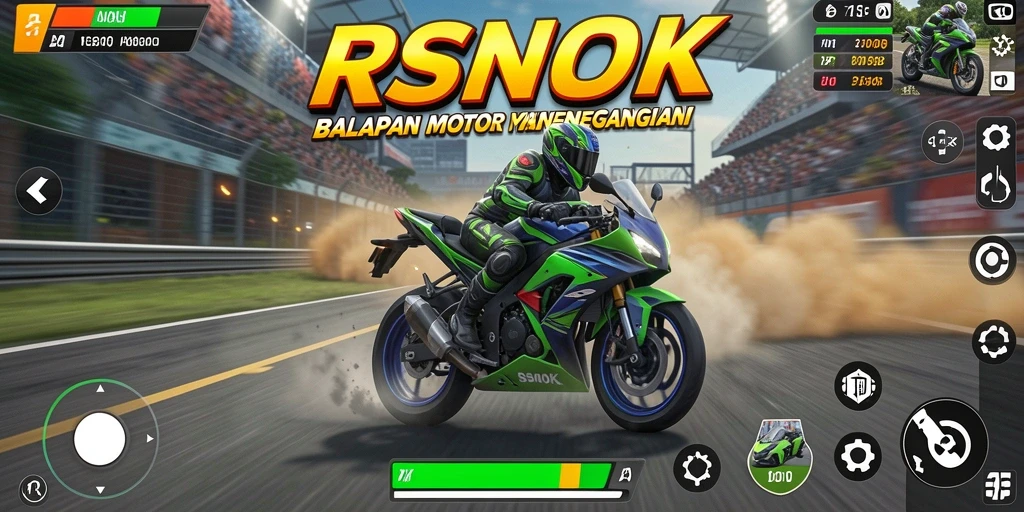 Gameplay RSNOK yang seru dalam balapan motor.